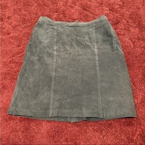 Chic Blue Leather Midi Skirt for Women